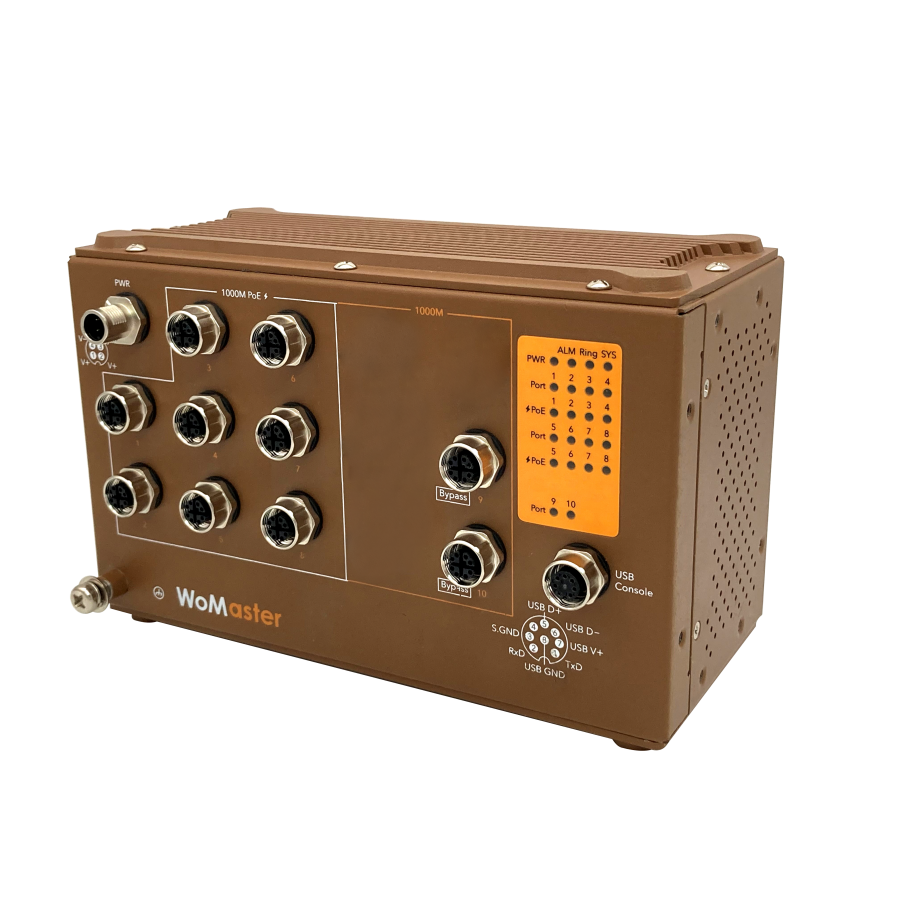 MP610 - Industrial 10G Managed M12 PoE switch