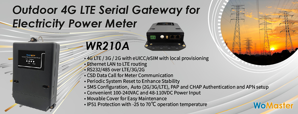 Outdoor Rugged Cellular Router WR210A-LTE for Electricity Smart Grid