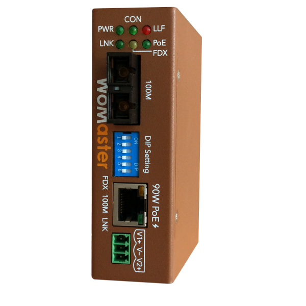 DP101 - mini-size industrial fiber converter with PoE WoMaster