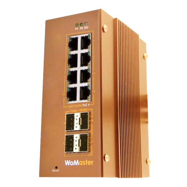 DP412 Industrial 8G + 4GF Layer 2 PoE Cyber Security Switch｜WoMaster