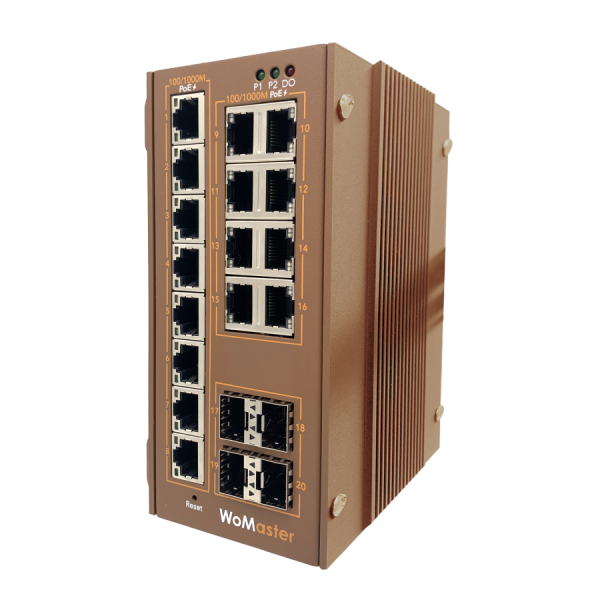 DP420 - Industrial 16G PoE+ +4GF Layer 2+ Managed PoE Switch | WoMaster