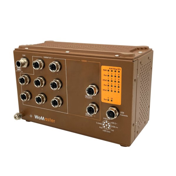 MP610 Industrial 10G managed M12 PoE switch